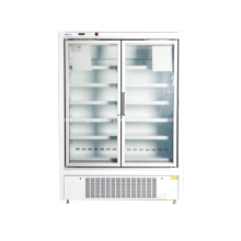 Upright glass door display freezer for supermarket